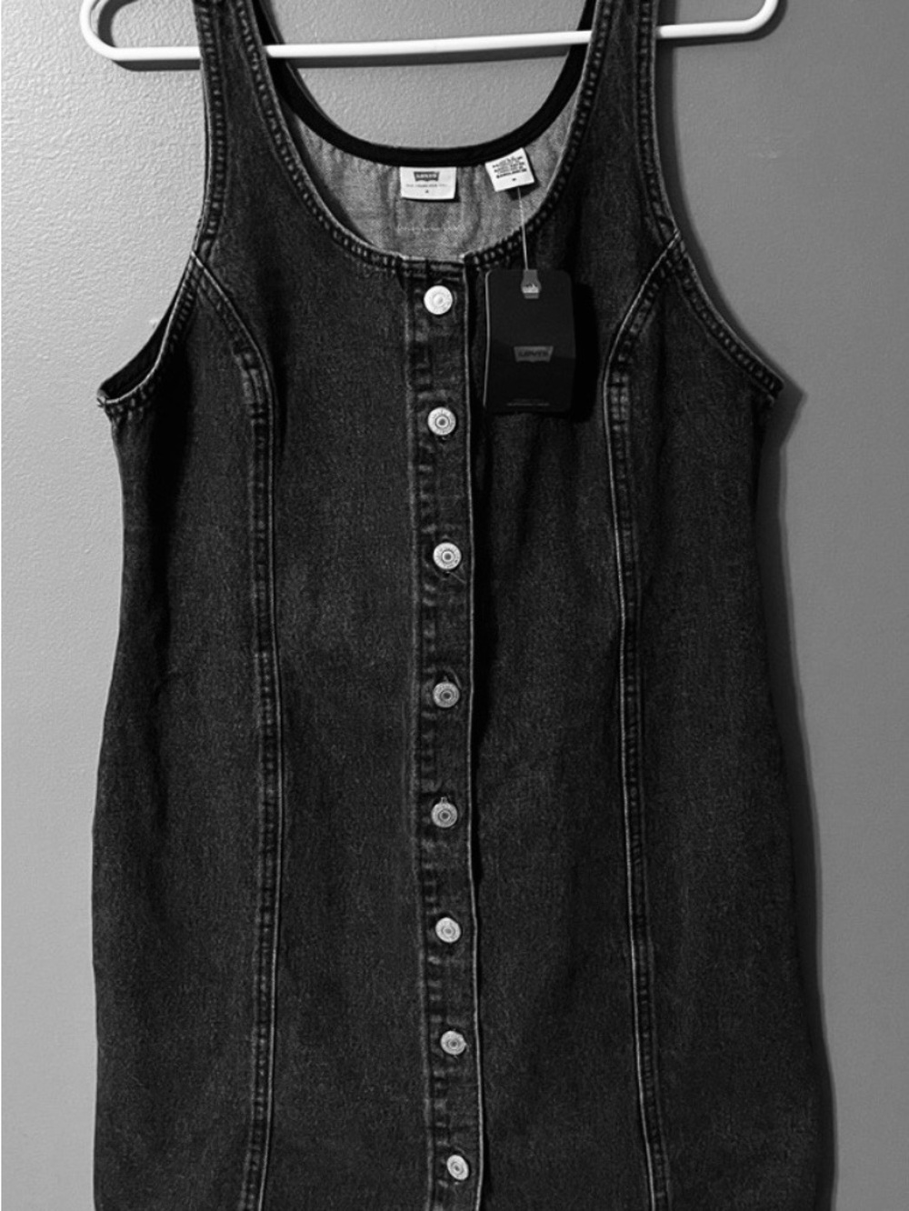 Levi’s Button-Front Denim Tank Dress - Black